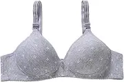[ANRIO] Mom Cotton Bra Plus Large Big Size Wireless Thin Daily Bras Middle-Aged Elderly Underwear Women Bralette (Color : Gray, Size : 44/100B)