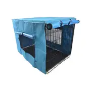 YES4PETS 48' Collapsible Metal Dog Puppy Crate Cat Rabbit Cage With Cover Blue