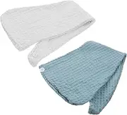 Healeved 2pcs Quick Dry Hair Hats for Women Supple Hair-Drying Cap Absorbent Material Fast Drying Bathing