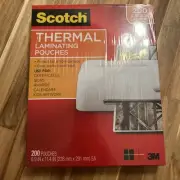 Scotch Thermal Laminating Pouches 200 Laminating Sheets 3M