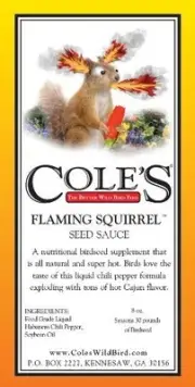 Flaming Squirrel Seed Sauce - It Tastes Hot To Mammals But Not To Wild Birds