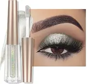 Anglicolor Eyeshadow,Liquid Glitter Eyeshadow,Highly Pigmented Glitter Gel Diamond Eyeshadow, Liquid Eyeshadow & Eyeliner Blendable Shimmer Eyes Makeup,Vegan (#7 Silver)