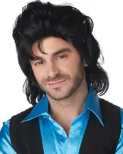 The Full House Black Mullet Wig