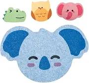 LRXIYODE 4pcs Animal Shaped Bath Sponges Owl Elephant Compression Wood Pulp Cotton Cleaning Shower Sponges for Kids Adults Bathing