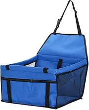 Portable and Breathable Car Booster Seat for Dogs and Cats - Pet Travel Seat with Adjustable Safety Leash- PVC Support Pipe and Anti-Collapse Design –Easy to Install and Use (Blue) Comes with e-Book