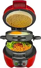 Daseeme Breakfast Sandwich Maker with Egg Cooker Ring Easy Clean Non Stick Burger Sandwich Omelette Toaster Maker 600W Portable Stainless Steel Hamburger Press for Pancakes/Cookies/Burgers