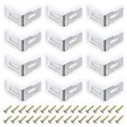 12 Pcs Plastic Corner Brace, 28x17.5x28mm Angle Bracket with Screws, White