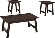Table Set, 3Pcs Set, Coffee, End, Side, Accent, Living Room, Laminate, Brown, Transitional