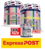EHPLABS OXYSHRED TWIN PACK PLUS FREE LCARNITINE THERMOGENIC. EXPRESS POST