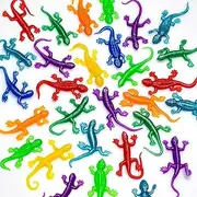 40 Pcs Sticky Gecko, 8 Color Stretchy Lizard for Teenagers to Funny Toys, Rubber Fake Lizards Set for Halloween, Rubber Lizard Toy for Parody Filler