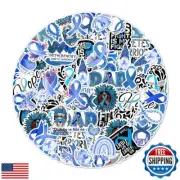 50 Pack Pcs Type 1 Diabetes Awareness Ribbon Stickers for Water Bottles Water