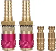 2pcs M10 Red Water Cooled Gas Adapter Quick Connector Fitting For TIG Welding Torch Fast Connection Easy Installation Brass Wear Suitable For MIG TIG Welder Torch