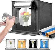 NEEWER Upgraded Photo Studio Light Box, 24"x24" Portable Mini Folding Product Photography Lightbox, 160LEDs 4 Backdrops Dimmable Glare Free Picture Booth Shooting Tent for Jewelry Electronics, LP60
