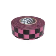 Presco PresGlo Checkerboard Roll Flagging Tape: 1-3/16 in. x 50 yds. (Neon Pink/