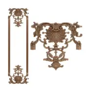 Retro Rose Floral Wood Carved Decal Corner Applique Decorate Frame Wall Doors