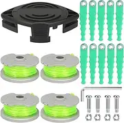 Eyoloty WA0014 20ft 0.080" Replacement Trimmer Line and Blades Head Compatible with Worx WG168 WG184 WG190 WG191 Weed Eater String Edger Line Refills Parts Auto-Feed with Replacement Part (24 Pack)