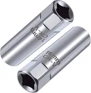 QISF 14mm & 16mm Spark Plug Socket Thin Wall 12-Point Removal Tool 3/8 inch Square Drive Set (Spark Plug Socket)