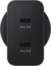 Samsung 50W Duo Power Adapter and USB-C to USB-C Cable Black