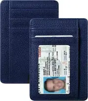 Men RFID Blocking Slim Wallet Credit Card ID Holder Thin Minimalist Key Ring