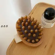 Intimo - Wooden Head Scalp Massager Beech Wood - Coffee & Black - One Size