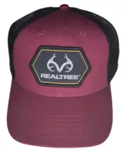 REALTREE, Black Mesh Trucker/Baseball, Red Cap Patch Cap Snap Back NEW!