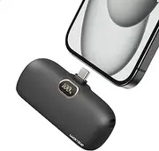 LUCKYDUO Small USB C Portable Charger, 5000mAh Ultra Compact PD 20W Fast Charging Mini Power Bank with LCD Displa,Battery Pack for Travel, Compatible with iPhone16/15 Series/Samsung/Huawei