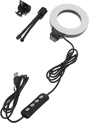 ETHZZLE Self Broadcasting Light 4-inch Mini Ring Light for Webcam Adjustable Brightness for Conference Light and Camera Photography