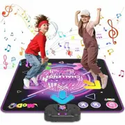 Dance Mat Kids Electronic Pad LED Light Adjustable Volume Music Built-in 4 Game Modes Birthday Xmas Gift Fun Activity