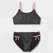 Art Class Girls Spaghetti Strap Bikini Swimwear One-Piece Black S (6/6X) NWT