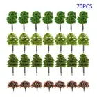 70pcs Model Trees Train Railroad Diorama Park Scenery Plants Decor Green Trees