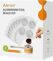 Aieve Reusable Vertuo Capsule Kit for Nespresso Vertuo Pods, Includes 80Pcs Capsules Aluminum Seals Foil Lids, Capsule Holder, Coffee Scoop and Brush