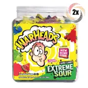 2x Tubs Warheads Extreme Sour New 5 Assorted Flavors Hard Candy | 34oz
