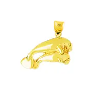 14K Gold Manatee and Calf Charm
