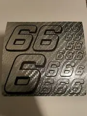 Chrome Silver w/ Black #6’s Racing #'s Vinyl Decals 1/10-1/12 Defective Box L