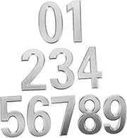 DOITOOL 10pcs Self Adhesive Sticker House Numbers 0-9 Mailbox Door Numbers for Hotel Room Address Plaques Peel and Stick Silver