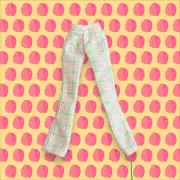 1998 Barbie Cool Sitter Teen Skipper Plaid Pattern Pants Doll Leggings Tights