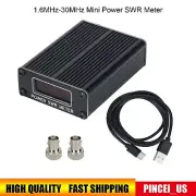 1.6MHz-30MHz Mini Power SWR Meter HF Shortwave SWR Power Watt Meter OLED Display