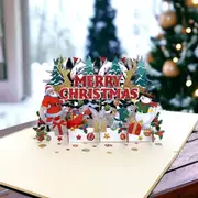 Luxury Classic Santa, Snowman & Xmas Ornament Christmas Pop Card