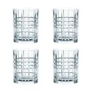 Nachtmann 4 Piece Crystal Square Whisky Tumbler Set 345ml