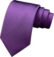 [Generic] Tie Mens Extra Long Solid Woven Necktie for Men Big and Tall
