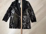 Anthropologie Cartonnier Black Sequin Oversize Blazer Jacket Size Medium NWT