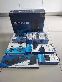 在飛比找Yahoo!奇摩拍賣優惠-PS4  PRO  1T   4K 7218B +遊戲18片