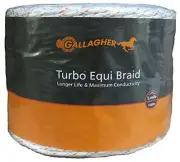Gallagher G62176 Electric Fence Turbo Equibraid, Ultra White, 1/16-In. x