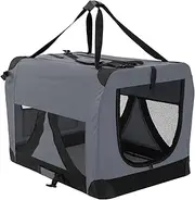 Paw Mate Portable Soft Dog Cage Crate Carrier XL - Grey