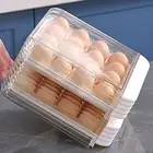Space-saving Egg Storage Bin Double Drawer Organizer Stackable Refrigerator