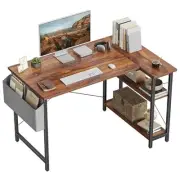 L Shaped Desk, 47 Inch Computer Desk with Reversible Storage Shelves Home