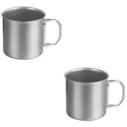 2 PCS Outdoor Folding Cup Stainless Camping Mug Water Travel Enamel