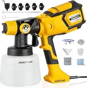 1000W High Efficiency HVLP Paint Sprayer with 6 Nozzles, Variable Patterns and Adjustable Flow, 400ml Detachable Container, Easy to Clean for Home Improvement Projects,