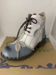 TMA EYES Women's Ankle Boots Low Heel Lace-up Side Zipper Size US 6.5