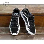 VANS 男女 OLD SKOOL V 帆布X麂皮X皮革 魔鬼氈 黑白 VN0A3D29OIU